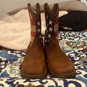 Patriotic, red, white and blue flag cowboy boots
